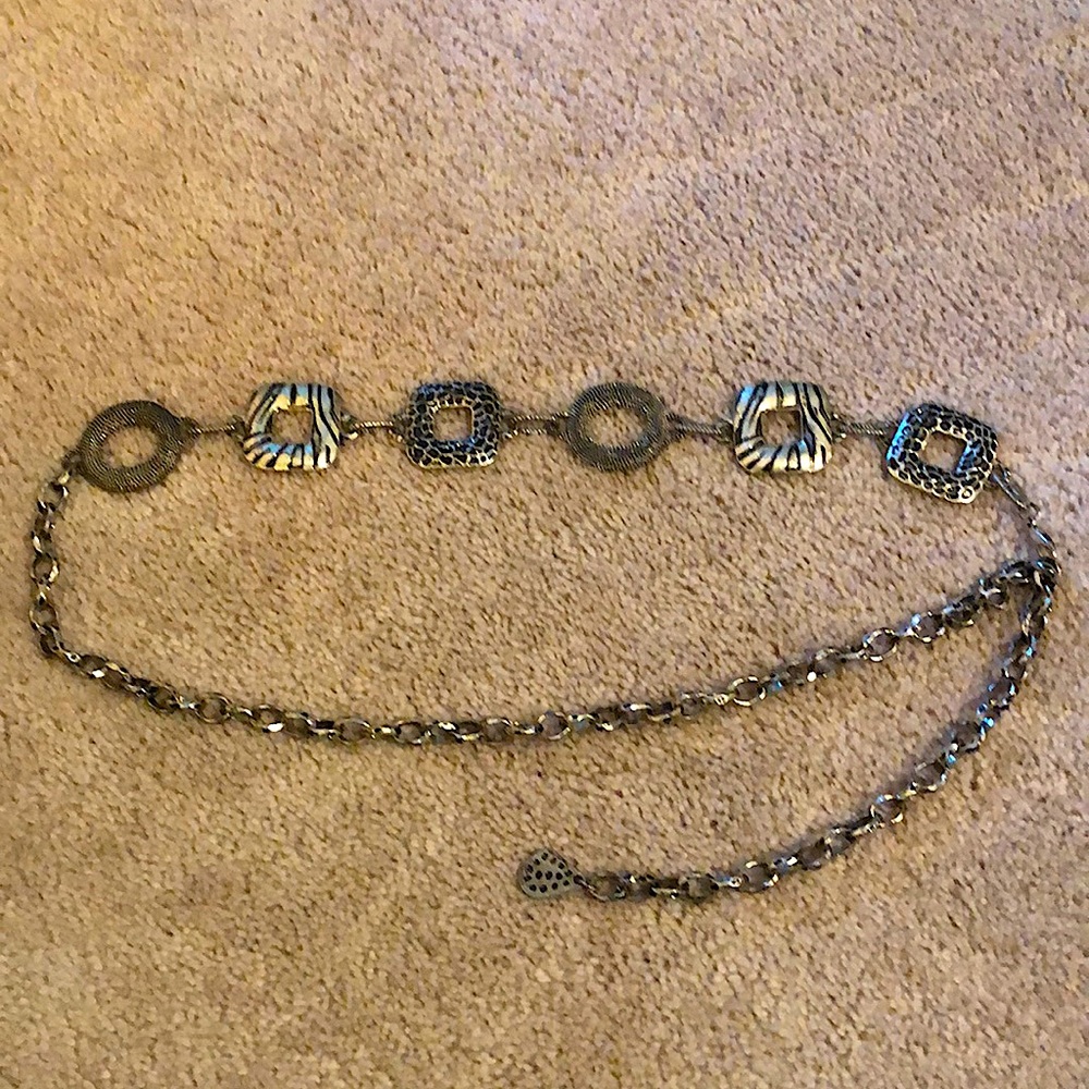 Vintage Animal-Print Metal Belt from Chicos 48” Long